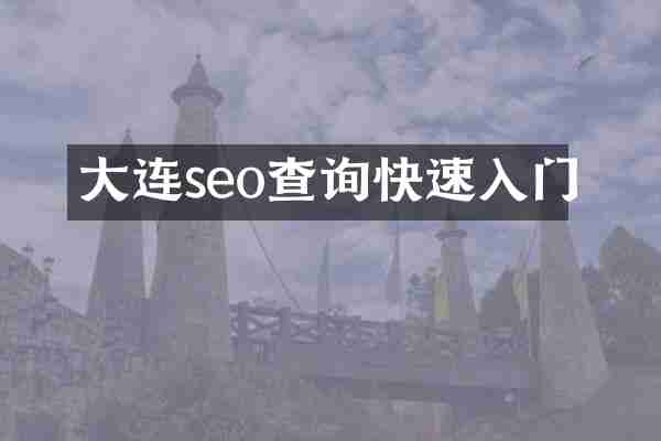 大连seo查询快速入门