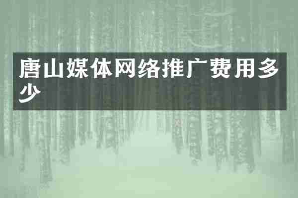 唐山媒体网络推广费用多少