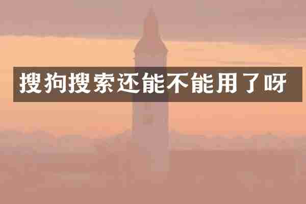 搜狗搜索还能不能用了呀