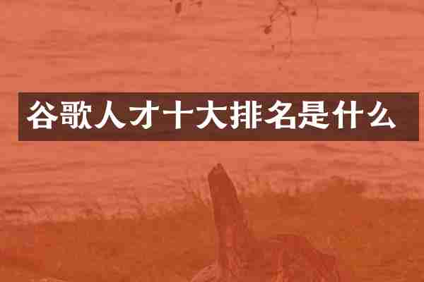 谷歌人才十大排名是什么