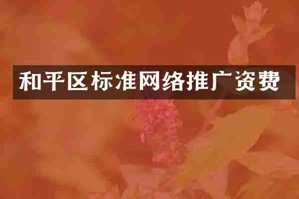 和平区标准网络推广资费