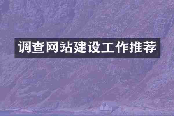 调查网站建设工作推荐