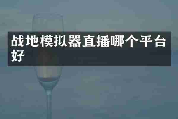 战地模拟器直播哪个平台好