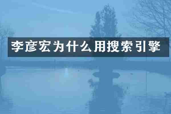 李彦宏为什么用搜索引擎