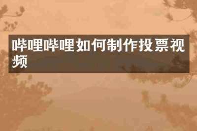哔哩哔哩如何制作投票视频