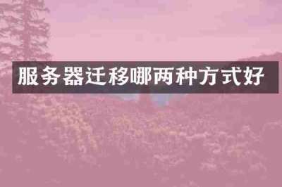 服务器迁移哪两种方式好