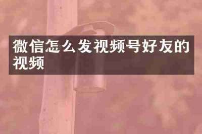 微信怎么发视频号好友的视频