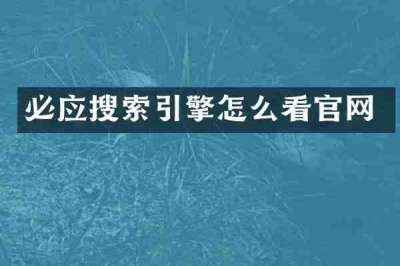 必应搜索引擎怎么看官网