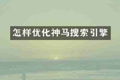 怎样优化神马搜索引擎