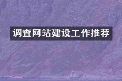 调查网站建设工作推荐