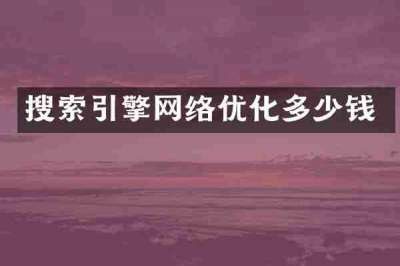 搜索引擎网络优化多少钱