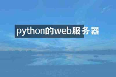 python的web服务器