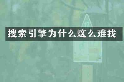 搜索引擎为什么这么难找