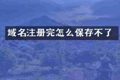 域名注册完怎么保存不了