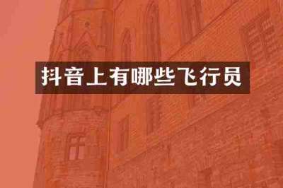 抖音上有哪些飞行员