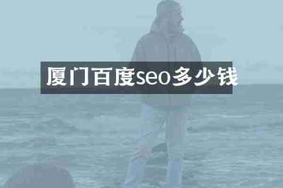 厦门百度seo多少钱