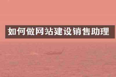 如何做网站建设销售助理