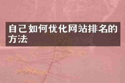 自己如何优化网站排名的方法