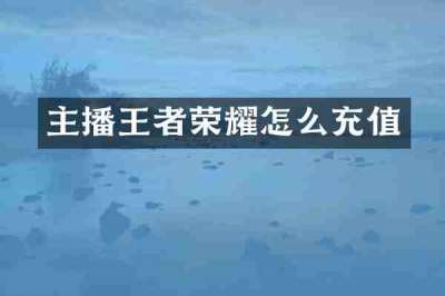 主播王者荣耀怎么充值
