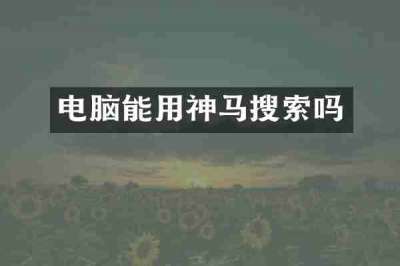 电脑能用神马搜索吗