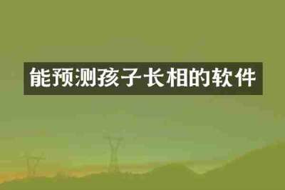能预测孩子长相的软件