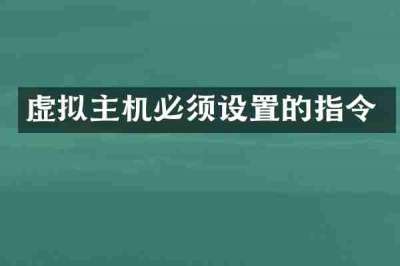 虚拟主机必须设置的指令