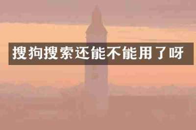 搜狗搜索还能不能用了呀