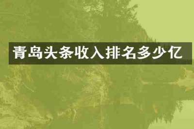 青岛头条收入排名多少亿