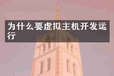 为什么要虚拟主机开发运行