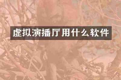 虚拟演播厅用什么软件