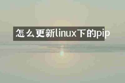 怎么更新linux下的pip