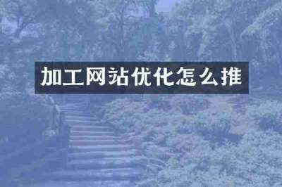 加工网站优化怎么推