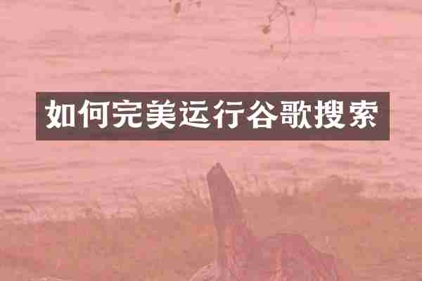 如何完美运行谷歌搜索