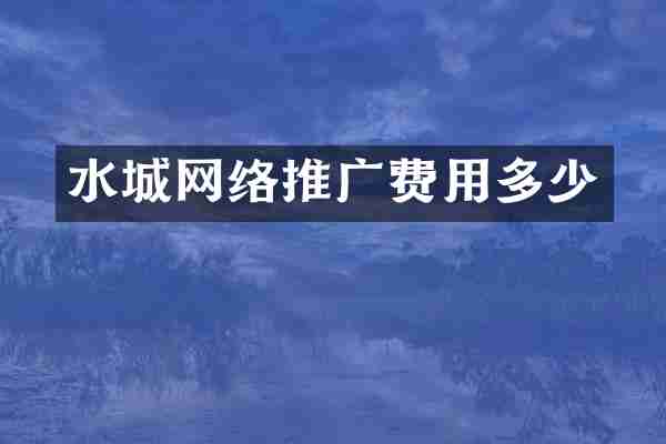 水城网络推广费用多少