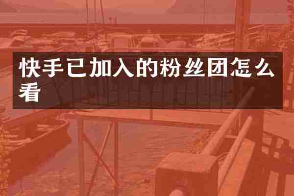 快手已加入的粉丝团怎么看
