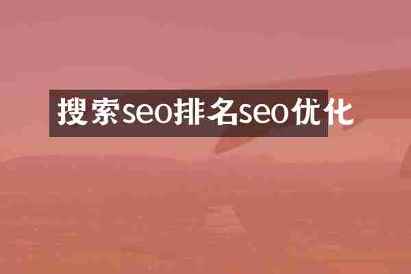 搜索seo排名seo优化