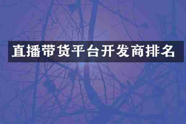 直播带货平台开发商排名
