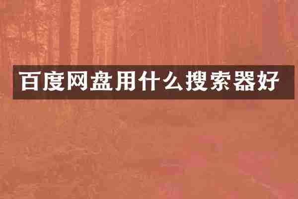 百度网盘用什么搜索器好