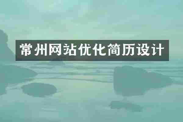 常州网站优化简历设计