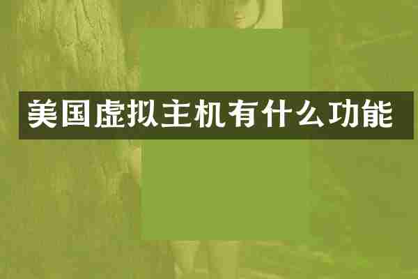 美国虚拟主机有什么功能