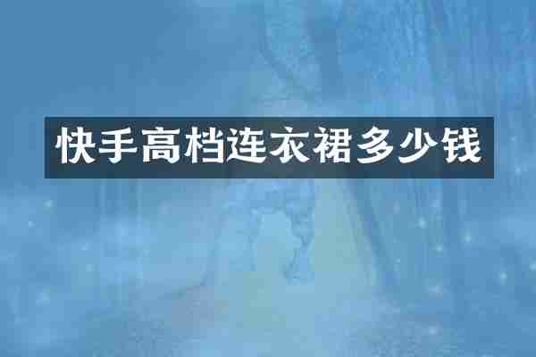快手高档连衣裙多少钱