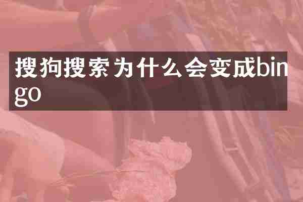 搜狗搜索为什么会变成bingo