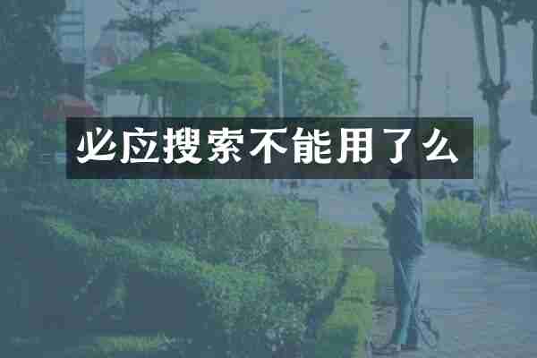 必应搜索不能用了么