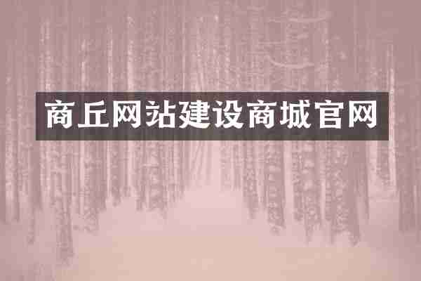 商丘网站建设商城官网