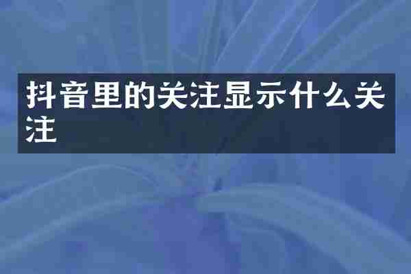 抖音里的关注显示什么关注