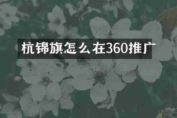 杭锦旗怎么在360推广