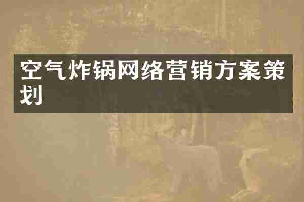 空气炸锅网络营销方案策划