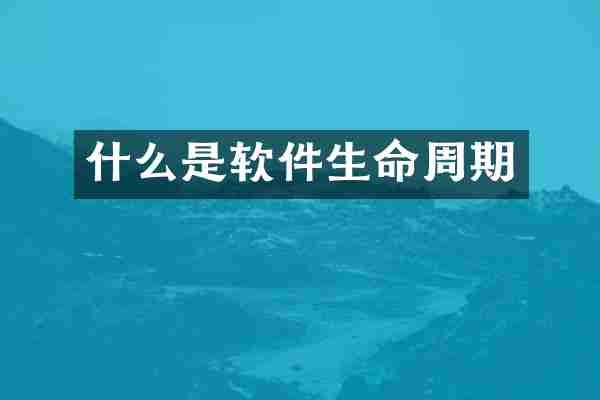 什么是软件生命周期
