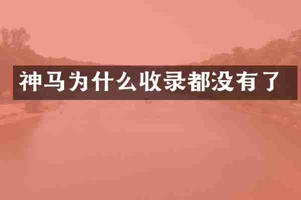 神马为什么收录都没有了