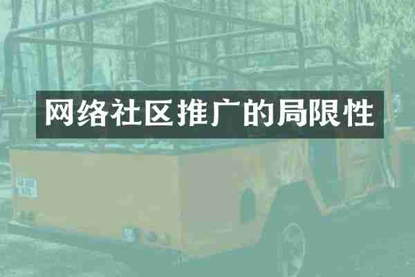网络社区推广的局限性